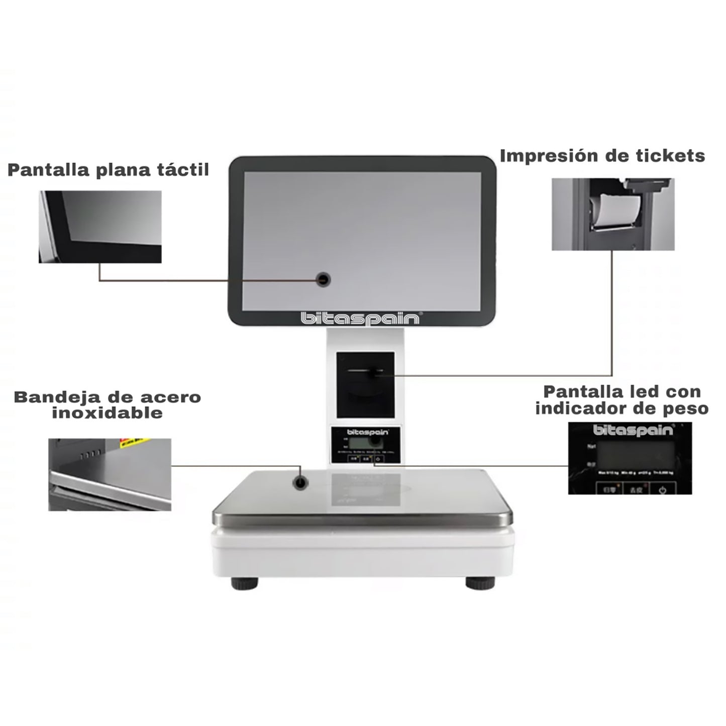 Balanza TPV Táctil Intel J1900